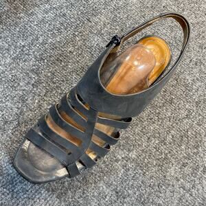 Comfortiva Women's Size EU 40 US 10 Black Leather Open Toe Caged Sandals Spain